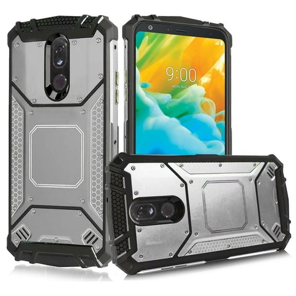 GSA Metal Jacket Tough Hybrid Case For LG Stylo 5 - Silver/Black