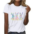 thumbnail image 1 of Pisexur Hauts pour Femmes, Hauts d'Été pour Femmes, Hauts d'Entraînement pour Femmes, T-Shirt Imprimé à Manches Courtes Col Rond, Chandail à la Mode Blanc, m, 1 of 5