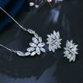 thumbnail image 3 of Marquise Cut Flower CZ Crystal Pendent Necklace and Earring Party Jewelry Sets, 3 of 6