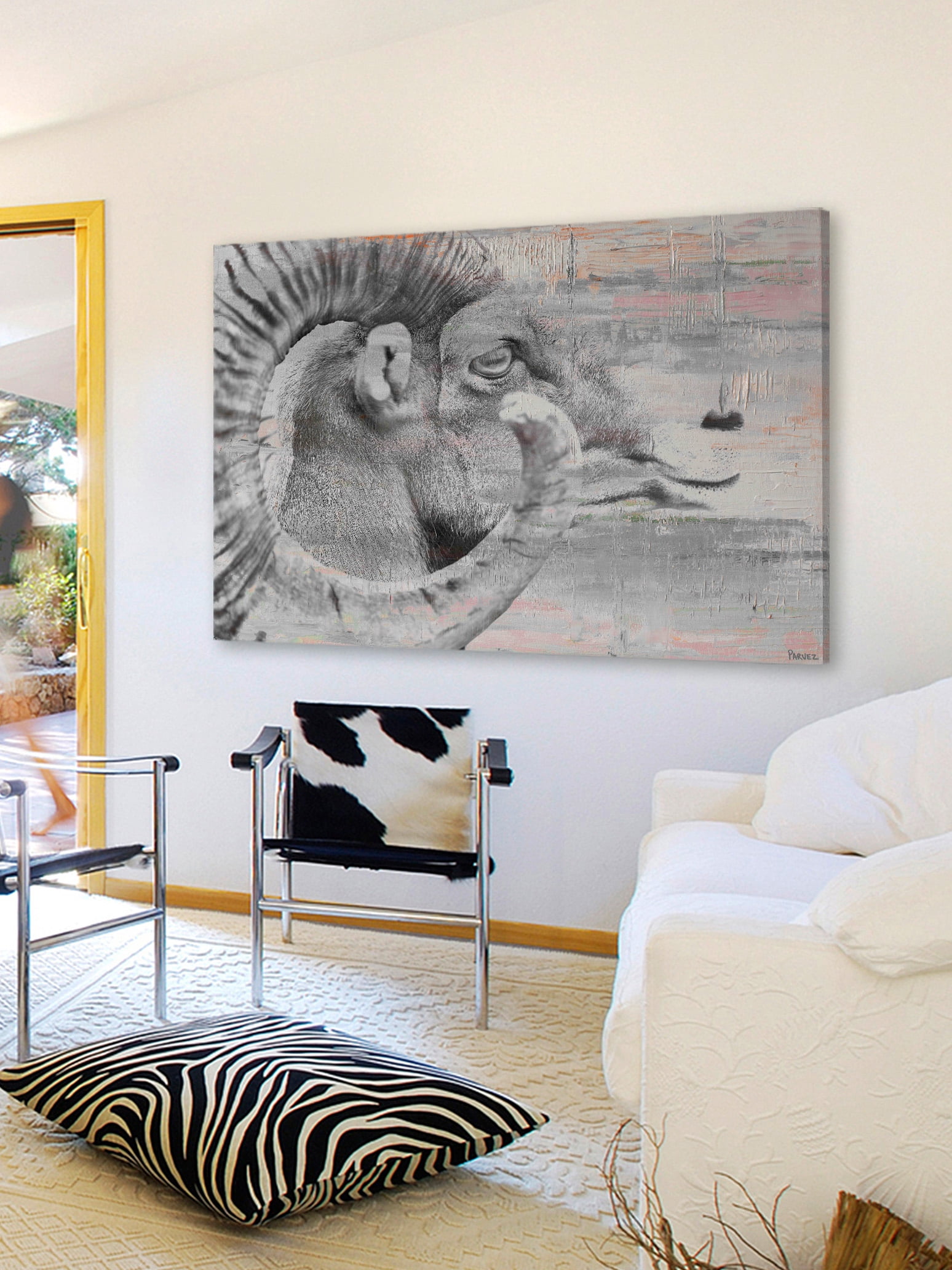 "Eye of Ram" Painting Print on Wrapped Canvas