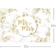 thumbnail image 3 of Fondo personalizado de 7 x 5 pies con diseño abstracto de Sr. y Sra., arte floral dorado con líneas brillantes, textura de fondo para fotografía, pancarta de despedida de soltera, decoración para, 3 of 7