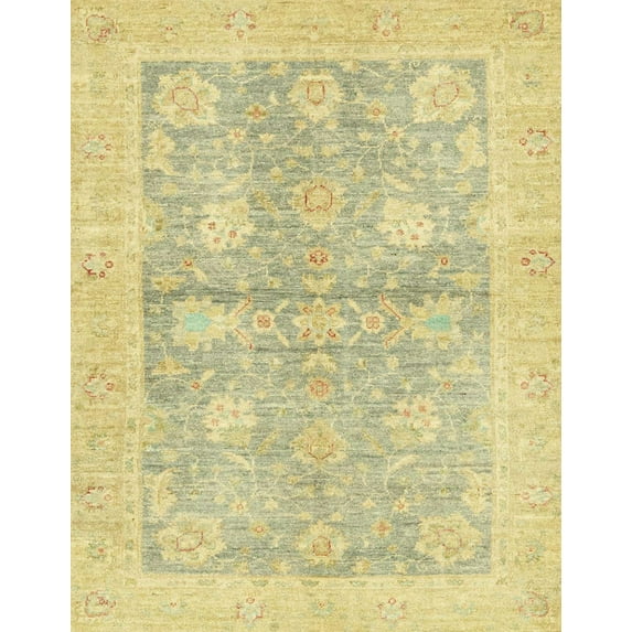 Ahgly Company Indoor Rectangle Abstract Mustard Yellow Oriental Area Rugs, 3' x 5'