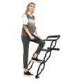 thumbnail image 3 of Black Pull Down Attic Ladder 3-Steps, Retractable Folding Stairs with Armrests, Telescoping Step Ladders, Wall-Mounted Retractable Ladder, 29.5 in Height for Loft, Garage, Warehouse, 3 of 15