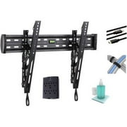 Atlantic Tilting TV Mount for 32-70" TVs with Bonus Surge Protector, HDMI Cables, Cable Ties and Cleaning Kit