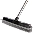 thumbnail image 1 of Shiyou - Balai en Caoutchouc pour Cheveux avec Râteau et Raclette pour Tapis, Brosse de Sol 2 en 1 pour Tapis, Manche Réglable de 62 Pouces, Balai en silicone Noir (2), 1 of 4
