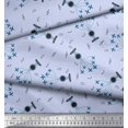 thumbnail image 3 of Soimoi Georgette Viscose Fabric Airplane,Guitar Wire & Notes Musical Instrument Print Fabric by The Yard 42 Inch Wide, 3 of 3
