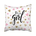 thumbnail image 1 of RYLABLUE It Girl Calligraphy And Brush Pen Lettering On White With Pink And Gold Hearts For Holiday Pillowcase Cover 16x16 inch, 1 of 1