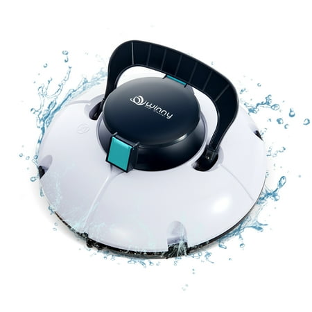 Cordless Robotic Pool Cleaner  Winny Pool Cleaner Automatic Pool Vacuum with Dual Powerful Suction Ports for Above/In Ground Flat Pool Up to 538 Sq.Ft (White and Green)