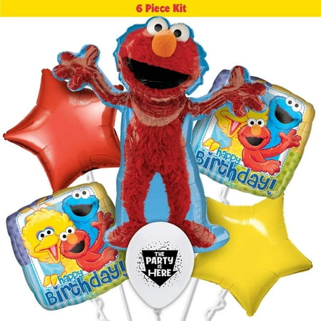 6pc Elmo Sesame Street Birthday Balloon Party Kit - Birthday Party Decoration Supplies