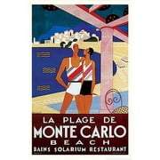 Trademark Fine Art "La Plage de Monte Carlo Beach" Canvas Art by Phillipe Bouchard 18x24