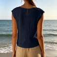 thumbnail image 4 of Aezemi Women Sleeveless Linen Cotton Tanks, Round Neck Lightweight Tank Shirt, Summer Fashion Comfy Tank Tops, 4 of 9