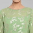 thumbnail image 7 of Janasya Indian Round Neck Full Sleeve Botanical Print Light Green Poly Crepe Kurta For Women, 7 of 7