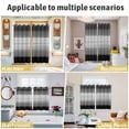 thumbnail image 6 of Black Gray Kitchen Curtains 84 Inch Length, Farmhouse Vintage Gradient Wooden Plank Grommet Top Bedroom Living Room Curtains, Light Filtering Cafe Curtain Drapes 2 Panels Set 104''x84'', 6 of 9