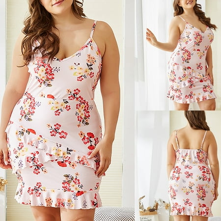 

HIBRO Women s Plus Size New Printed Warm Home Nightdress Pajamas