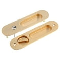 thumbnail image 2 of Cerradura de puerta, manija de cerradura de puerta corrediza antirrobo con llaves para herrajes para muebles de madera de granero(oro), 2 of 8