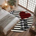 thumbnail image 3 of Valentine's Day Washable Area Rug&nbsp;3 ft Love Heart Leopard Print Black Beige Striped Soft Round&nbsp;Rugs for Living Room, Non Slip Carpet for Bedroom&nbsp;Entryway Dining Room, 3 of 9