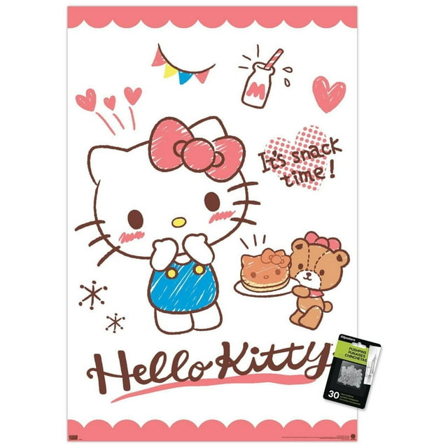 Hello Kitty: 25 Snack Time - Kitty Pancakes Wall Poster, 22.375" x 34" Framed