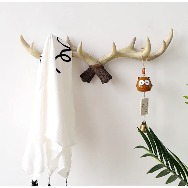 Retro Deer Antler Style Hook Hat Coat  Wall Hanger Rack Holder Resin Wall Decor