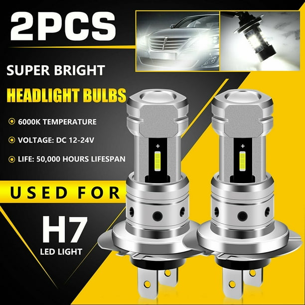 2 Pcs H7 Led Headlight Conversion Kit High And Low Beam Fog DRL