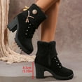 thumbnail image 2 of Wensltd High Heel Ankle Boots Womens Round Toe Side Zip Wedge Warm Comfort Winter Shoes, 2 of 9
