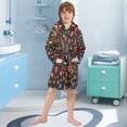 thumbnail image 5 of FORMRS Niños Bathrobe Unisex Hooded Robe Soft Plush Pajamas Sleepwear, Size 10-12T, Moon Pattern, 5 of 7