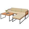 thumbnail image 2 of Costway 5 PCS Patio Furniture Set Acacia Wood Sectional Set with Seat & Back Cushions, 2 of 10