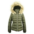 thumbnail image 3 of Winter Quilted Puffer Coat for Women Fleece Lined Warm Jacket with Removable Faux Fur Hood, 3 of 4