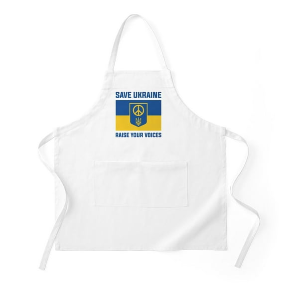 CafePress - Save Ukraine Raise Your Voices - Kitchen Apron with Pockets, Grilling Apron, Baking Apron