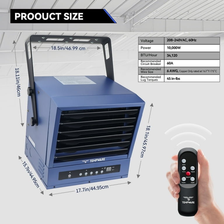 7500 Watt Comfort Zone 10000w Heater Ceiling Mounted 7500 Watt