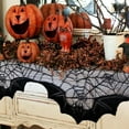 thumbnail image 4 of SPRING PARK Halloween Decorations, Black Lace Party Decor, Bat Window Curtains, Spider Web Fireplace Mantel Scarf Cover, Spider Web Table Topper Tablecloth, Halloween Lamp Shade, 4 of 7