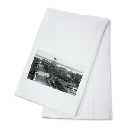 Vancouver, WA Downtown and Interstate Bridge Photograph (100% Cotton Kitchen Towel)