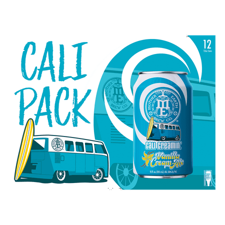 Mother Earth Cali Creamin' Vanilla Cream Ale Craft Beer, 12 fl oz, 6 Pack Cans, 5% ABV