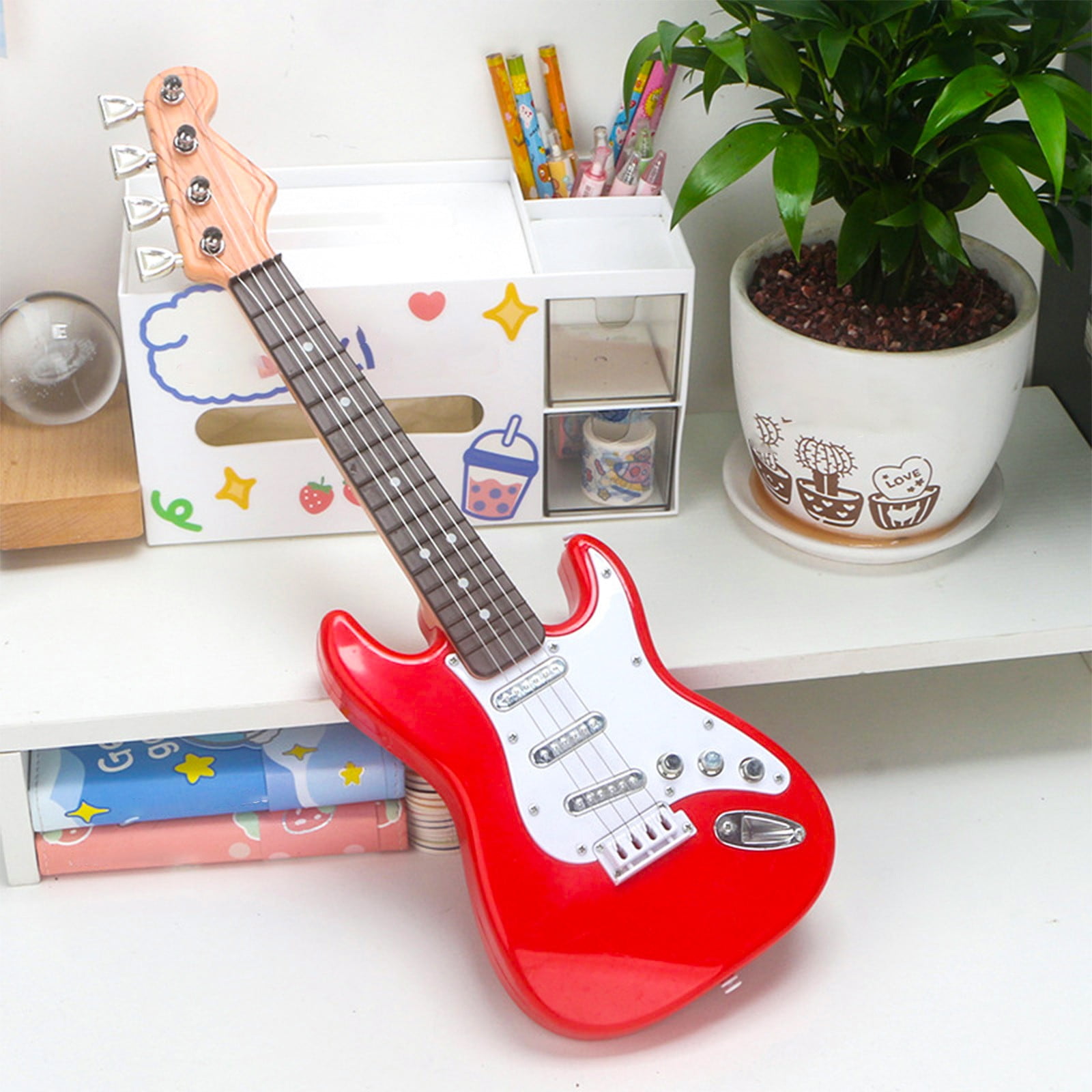 Electric Guitar Toy for Kids – 4 Strings Boys Guitar Musical Instrument, Beginner Portable Guitarra de Niña, Funtogether Toys