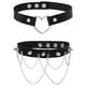 thumbnail image 1 of 2 piezas mujeres hombres Cool Punk gargantilla forma de corazón Biker cuero tachonado gargantilla PU Collar de cuero gargantilla Rock gótico Collar gargantilla, 1 of 5