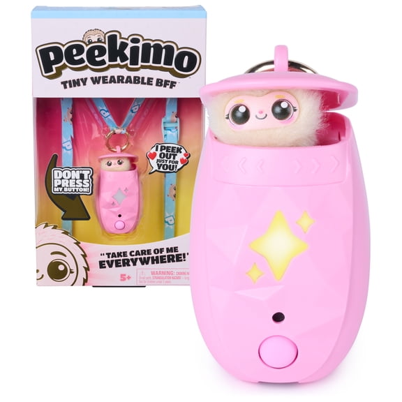 Peekimo, Interactive Pet & Wearable Accessory, 100 Sounds & Reactions, Pink