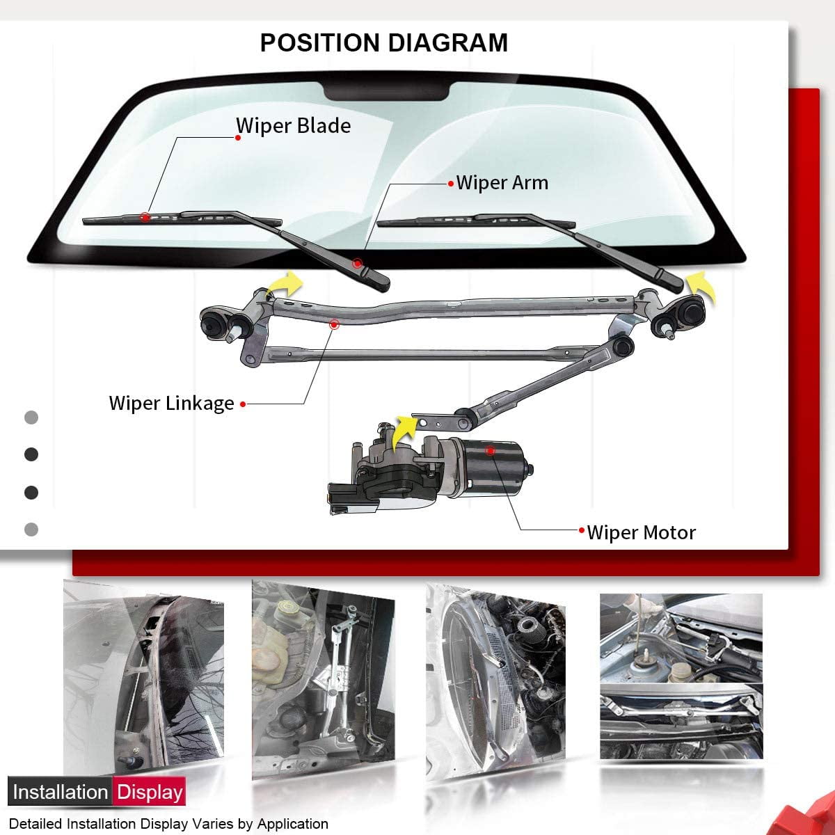 A-Premium Windshield Wiper Transmission Linkage for Porsche Cayenne Volkswagen Touareg 2005-2014 Front 