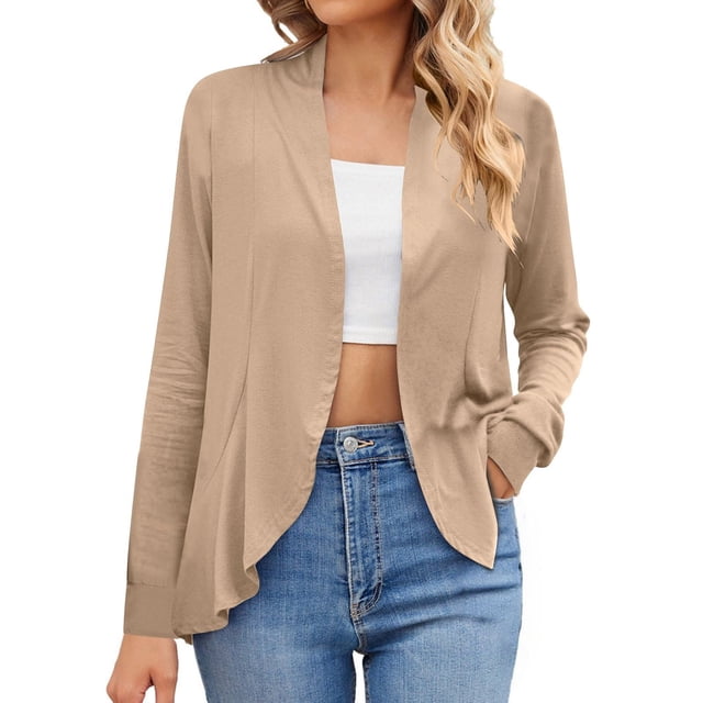 iHPH7 Cardigans pour Femmes Légers à Manches Longues pour Femmes Cardigan Ample pour Femmes Cardigan de Voyage Cardigans Doux pour Femmes Mode Automne Cardigans Légers pour Femmes Kaki