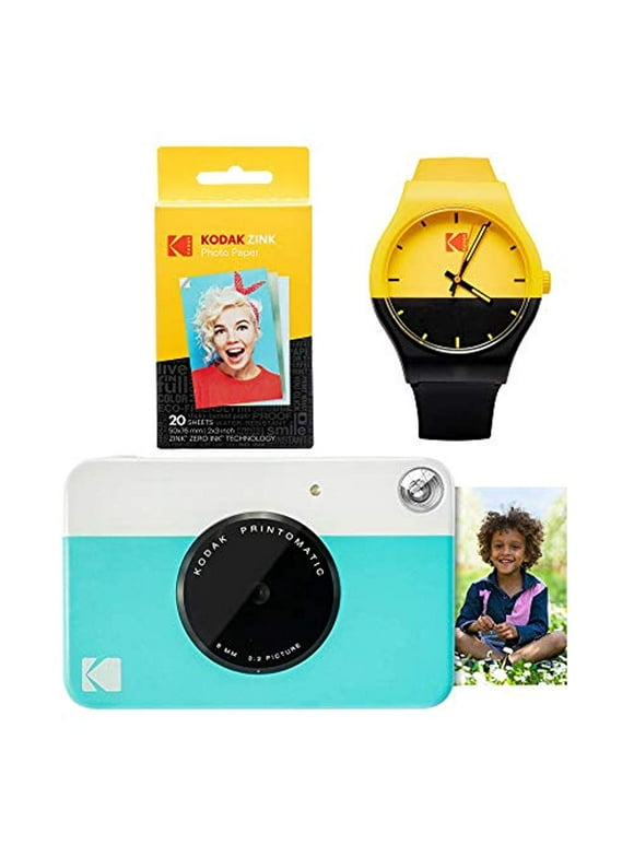 Kodak PRINTOMATIC Instant Print Camera (Blue) Watch Bundle