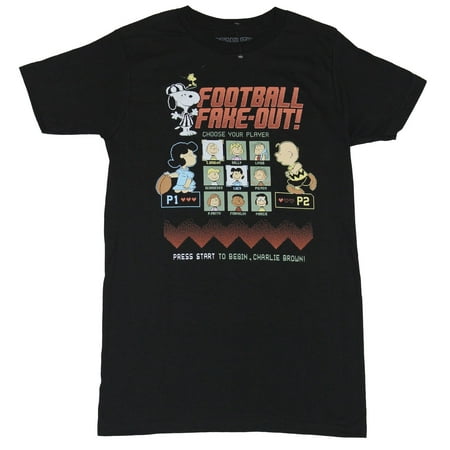 Peanuts Mens T-Shirt - Football Fake Out Character Select Screen Charlie