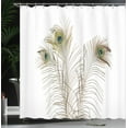 thumbnail image 4 of Ambesonne Peacock Shower Curtain, Turquoise Minimalistic, 69"Wx75"L, Turquoise Brown, 4 of 5
