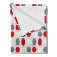 thumbnail image 2 of Mid Century Soft Flannel Fleece Throw Blanket, Big Circular Spots and Oval Shapes Combined the of Geometry, Cozy Plush for Indoor and Outdoor Use, 50" x 70", Grey Red White, by Ambesonne, 2 of 5
