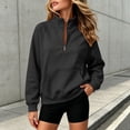thumbnail image 6 of TZZQ Women Quarter Zip Pullover Sweatshirt Oversized Loose Fit Athletic Sweatshirt Casual Fashion Stand Collar Long Sleeve Pullover Hoodie Comfy Trendy Plus Size Relaxed Fit Sports Shirts Black L, 6 of 8