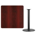 thumbnail image 3 of Flash Furniture 42'' Square Mahogany Laminate Table Top with 24'' Round Bar Height Table Base, 3 of 3