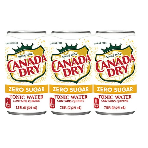 Canada Dry Zero Sugar Tonic Water, Mini Cans 7.5oz, Pack of 6