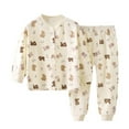 thumbnail image 2 of Unisex Kids 2-Piece Casual Set - 100% Cotton Long Sleeve Multicolor Bear Print Loose for Kidss Kidss 6 Months-4 Years Easy On/Off,Size 73, 2 of 5