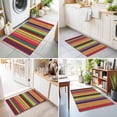 thumbnail image 3 of Area Rug 2x3ft, Vintage Mexico Colorful Stripe Washable Rugs for Living Room Bedroom, Abstract Ombre Rainbow Pattern Soft Non-slip Area Rugs Rectangle Floor Carpet for Dining Room, 3 of 9