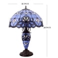 thumbnail image 2 of Rustic Tiffany Style Large Table Lamp with Nightlight 24" Tall Blue Purple Lavender Stained Glass Baroque Vintage Base Living Room Bedroom Bedside Nightstand Home WERFACTORY Led Bulb Included, 2 of 10