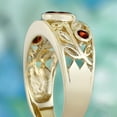 thumbnail image 5 of 10K Yellow Gold Plated Garnet Engagement Ring – Vintage Inspired Filigree Band, Wedding Rings, Handmade Statement Ring for Women, 5 of 5