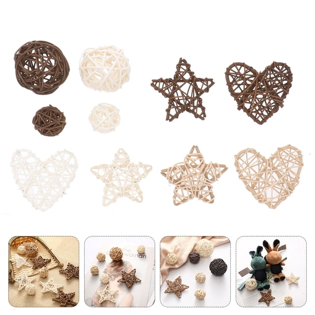 Luxshiny 10Ud Bolas Trenzadas De Ratán Natural Para Decorar Espacios Y Complementos Para Fotografías