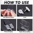 1 Set Plastic Phone Holders with Self-adhesive Sticker Rectangle Clear ...